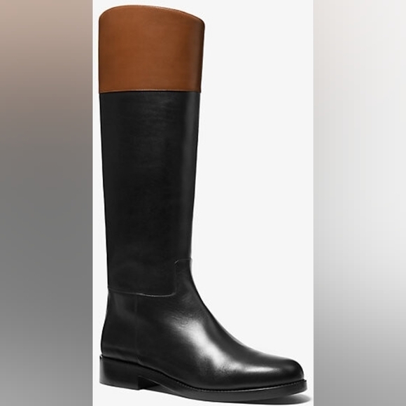 Michael Kors black brown riding boots sz 8.5 - Picture 2 of 14